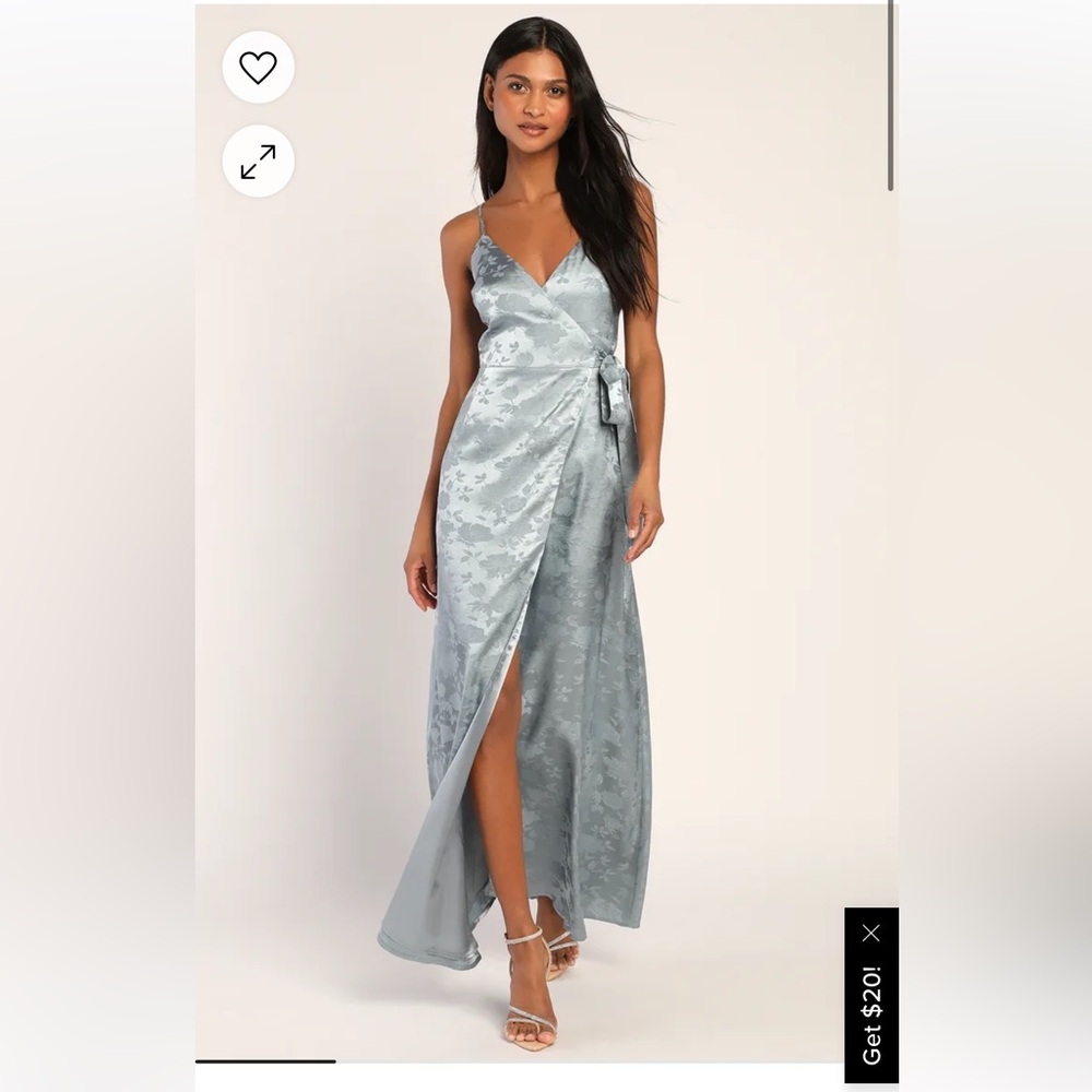Silk blue wrap dress Lulus